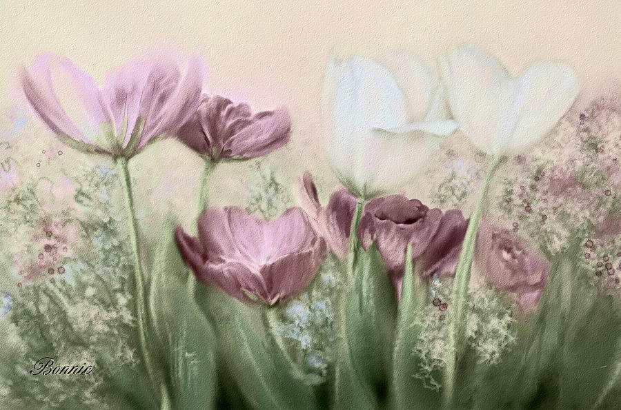 Tulip Garden #1 Painting by Bonnie Willis
