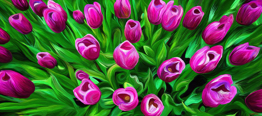 Tulips #1 Painting by Prince Andre Faubert