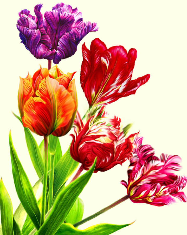 Tulips Mixed Media by Anthony Seeker