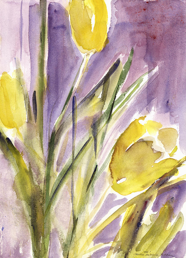 Tulips Painting by Claudia Hutchins-Puechavy