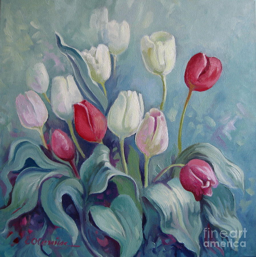 Tulips #2 Painting by Elena Oleniuc