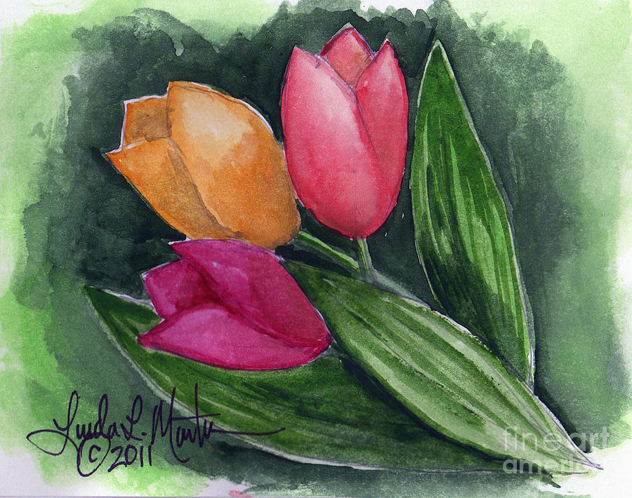 Tulips #1 Painting by Linda L Martin
