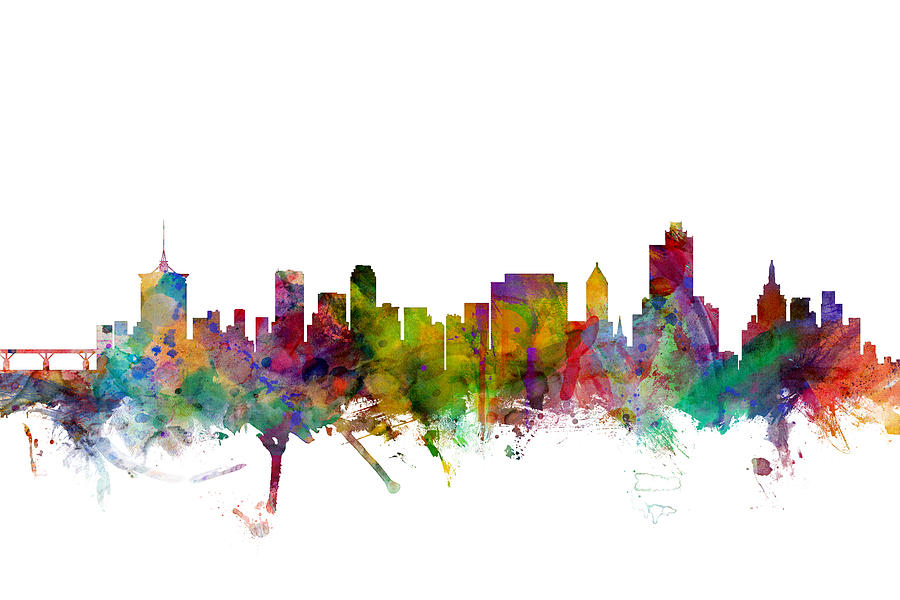 Tulsa Oklahoma Skyline #1 Digital Art by Michael Tompsett
