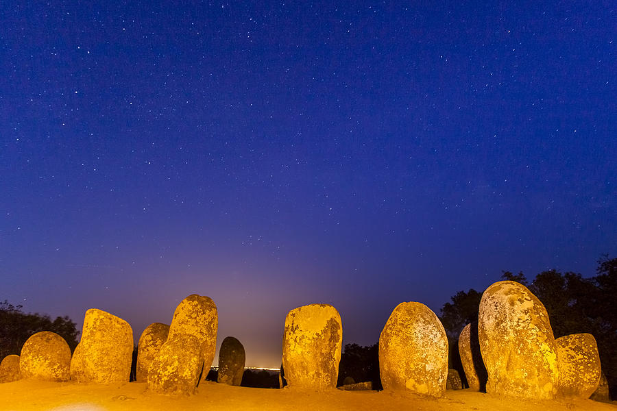 Prehistoric Photograph - Twilight at Almendres Cromlech #1 by Andre Goncalves