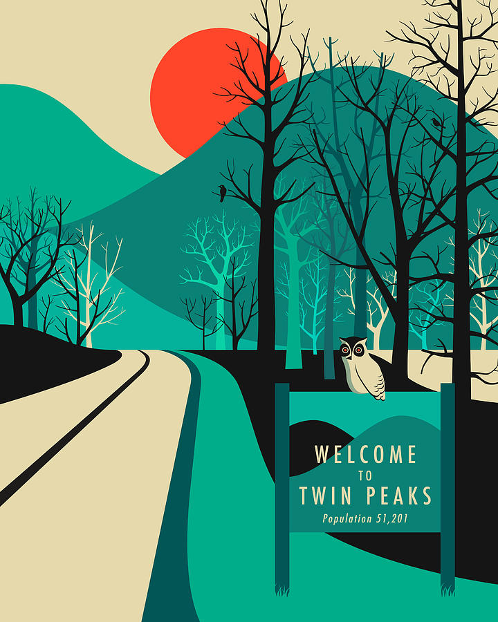 Twin Peaks Travel Poster Digital Art by Jazzberry Blue