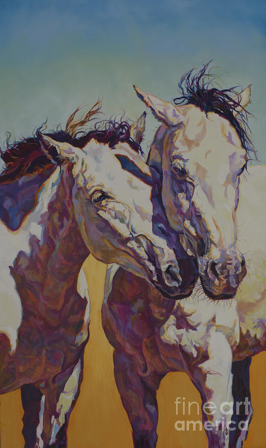 Horse Painting - Twins #1 by Patricia A Griffin