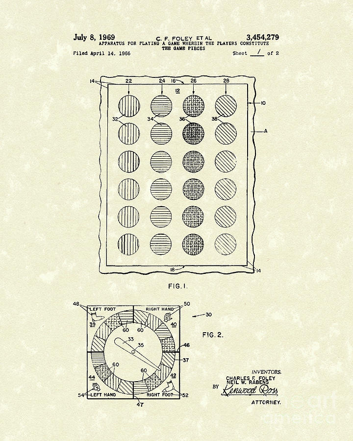 Game 1969 Patent Art Drawing by Prior Art Design