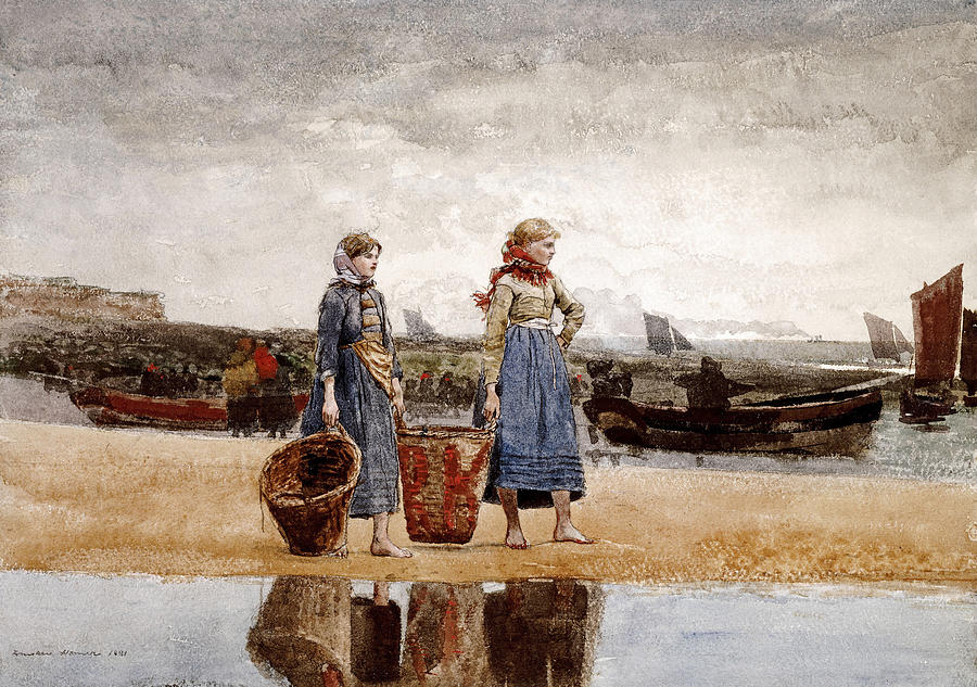 Two Girls On The Beach Painting