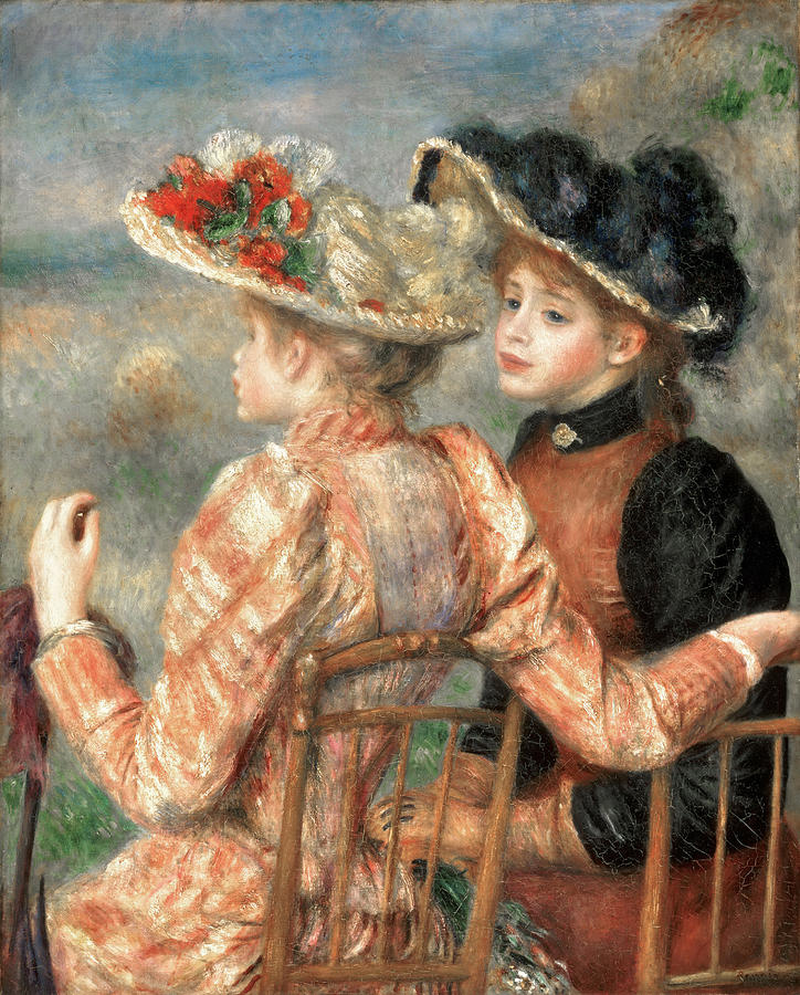 Two Girls #1 Painting by Pierre-Auguste Renoir