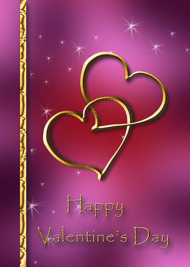 Valentines Day Digital Art - Two Hearts Valentines Day #1 by Jeanette K