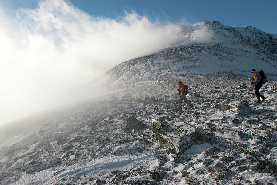 Two Men Hike The Boott Spur Link By Jose Azel