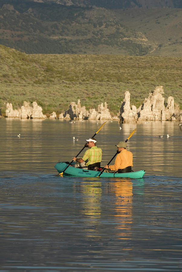 Bird Photograph - Two Men Kayaking On Mono Lake #1 by Kennan Harvey