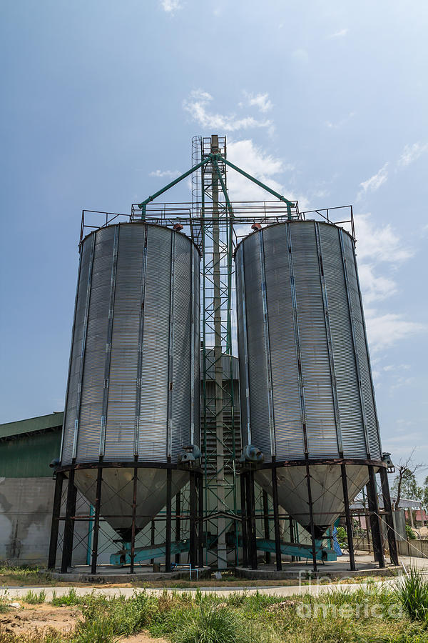 Two metal silo #1 Photograph by Tosporn Preede