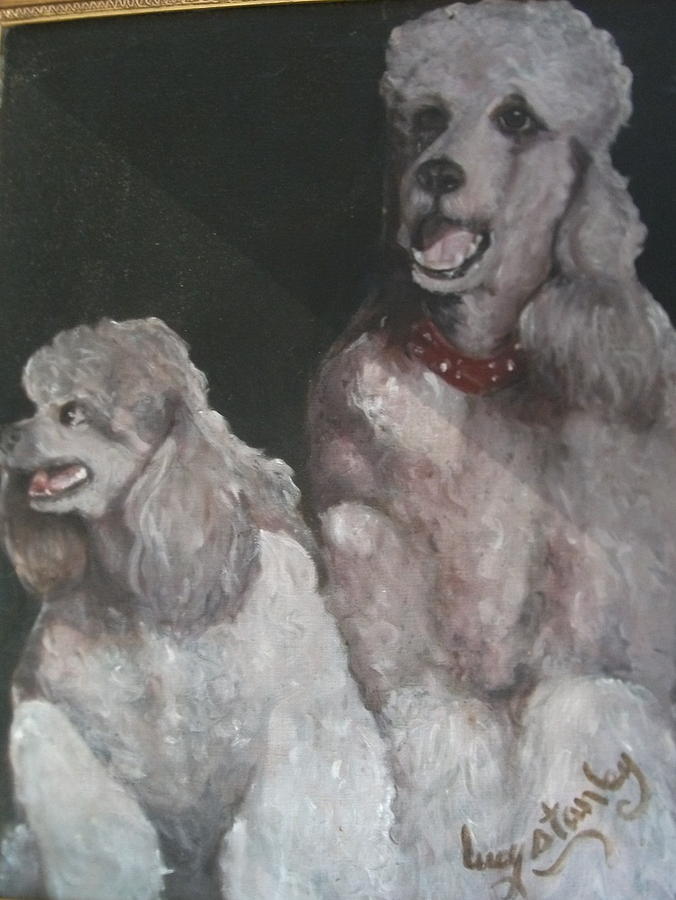 Two Silver Poodles #1 Painting by Lucille Nordan - Fine Art America