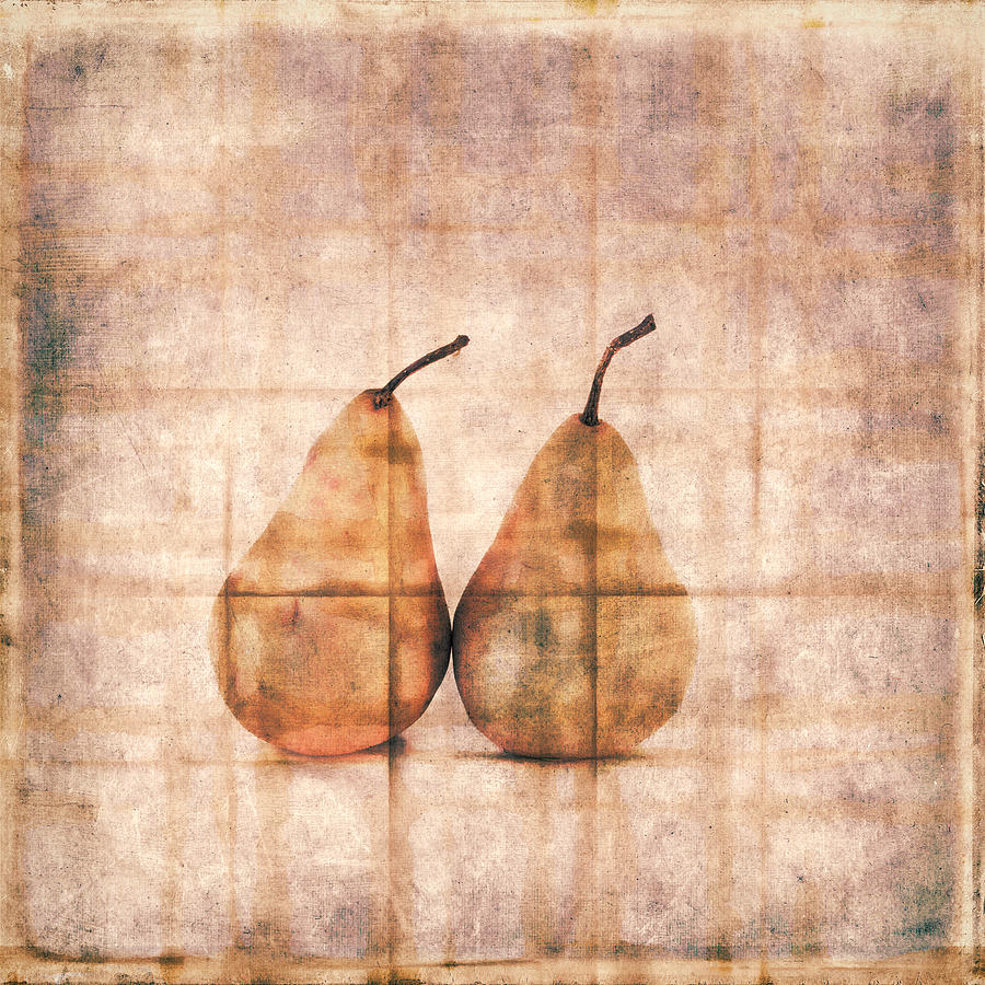 Two Yellow Pears on Folded Linen #1 Photograph by Carol Leigh