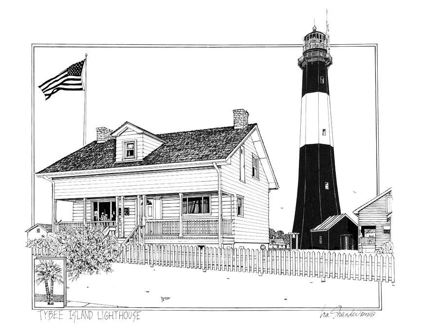 Tybee Island Lighthouse Drawing by Ira Shander
