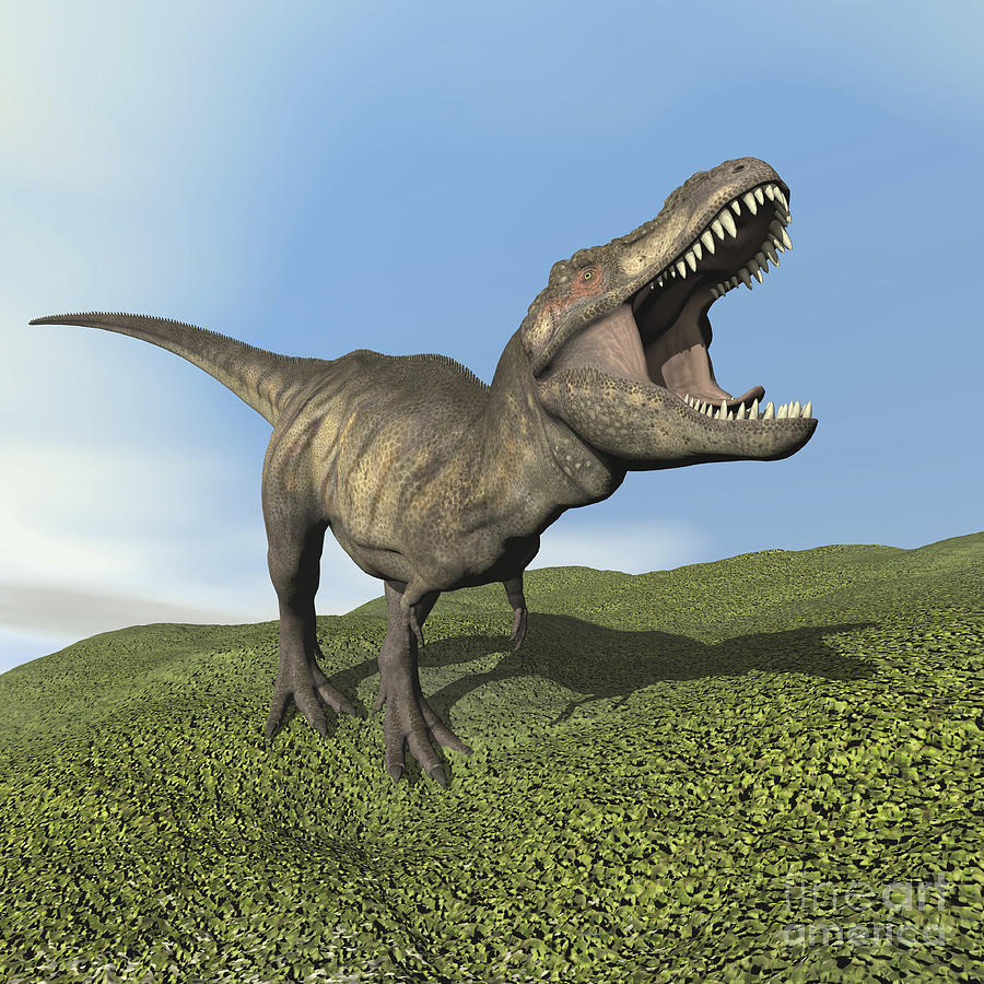 Dinosaur Digital Art - Tyrannosaurus Rex Dinosaur #1 by Elena Duvernay