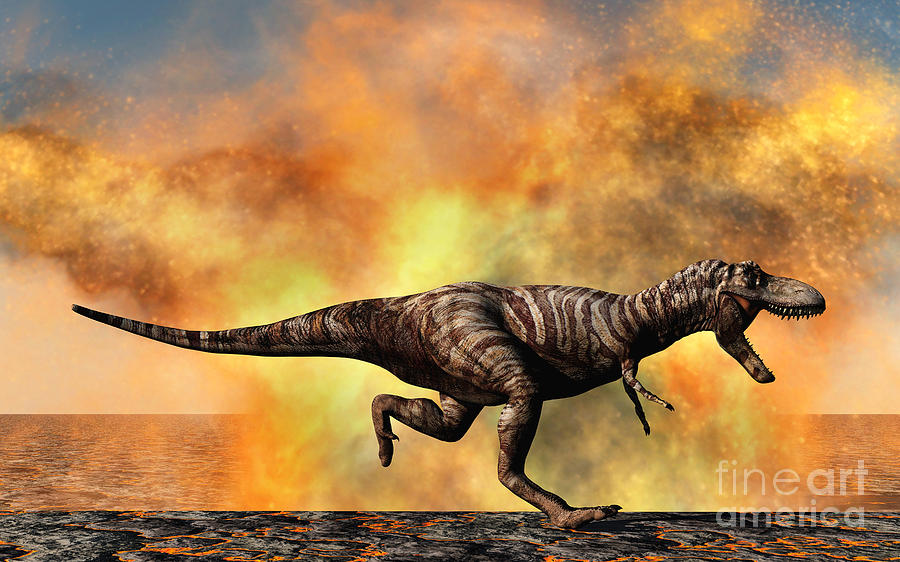 Tyrannosaurus Rex Escaping Digital Art