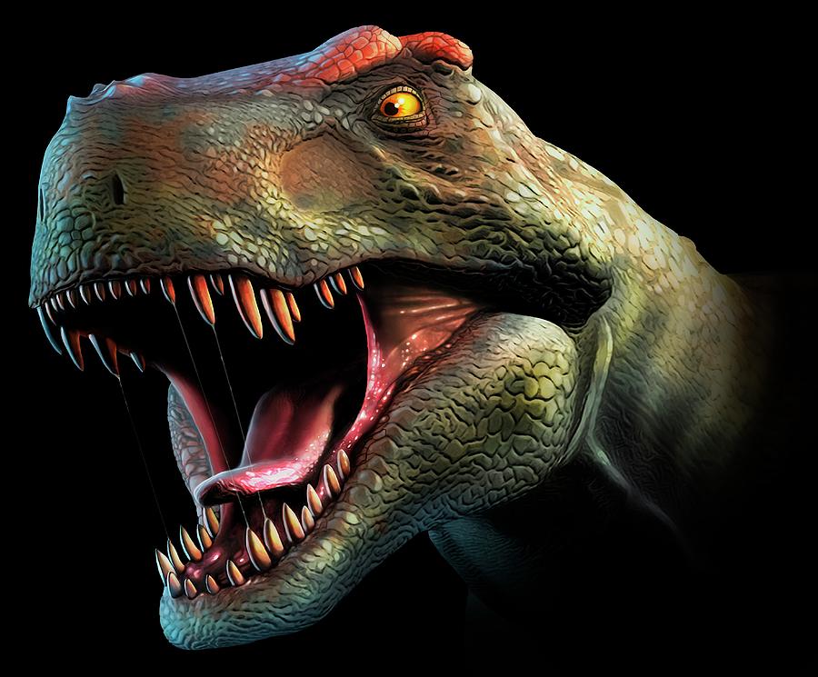 Prehistoric Photograph - Tyrannosaurus Rex Head Study #1 by Mark Garlick