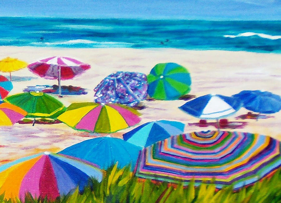 Umbrellas 3 Painting by Anne Marie Brown
