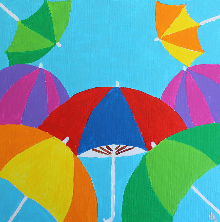 Umbrellas Painting by Deborah Boyd