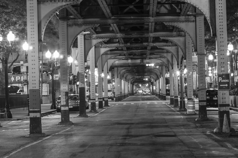 Under The El in Chicago  #1 Photograph by John McGraw