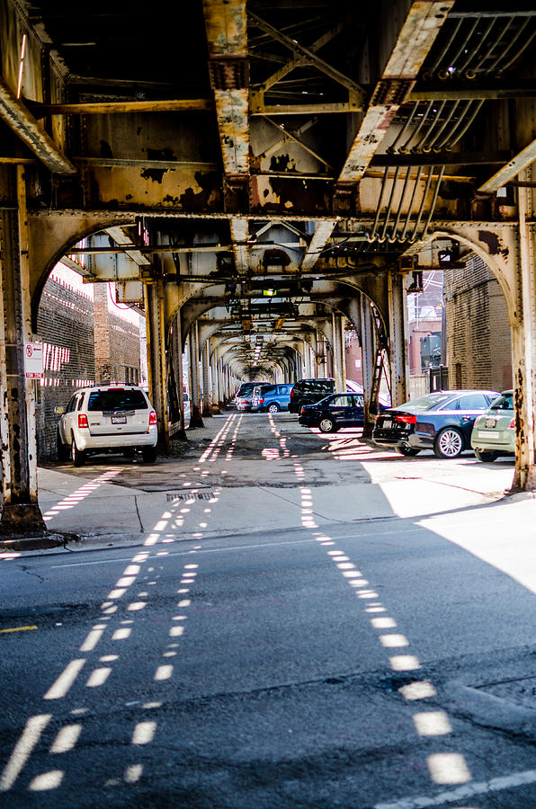 Under the L Tracks #1 Photograph by Anthony Doudt
