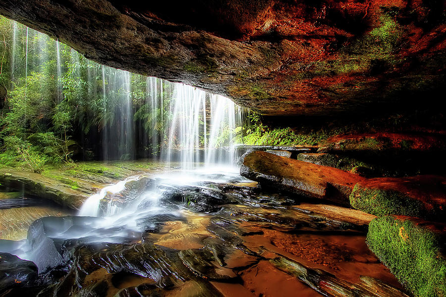 Waterfall Photograph - Under The Ledge by Mark Lucey