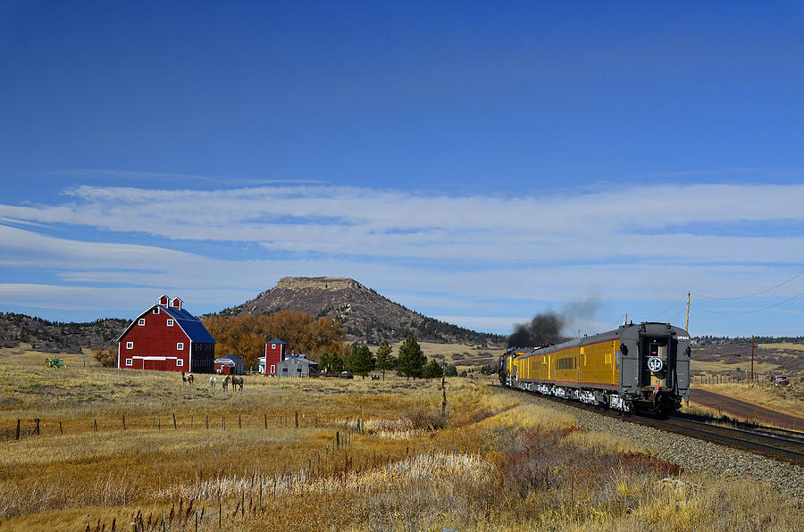 Union Pacific 844 Steaming Past the Farm #1 Photograph by Ken Smith