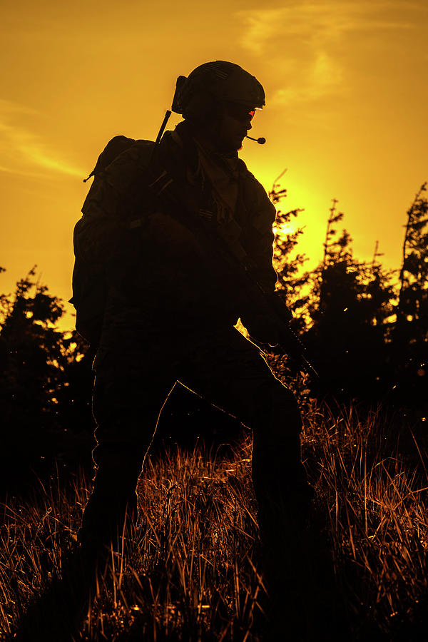 United States Army Ranger At Sunset Photograph By Oleg Zabielin - Fine 