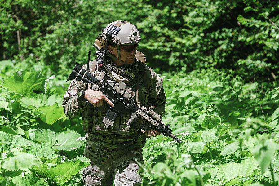 United States Army Ranger In The Forest #1 Photograph by Oleg Zabielin