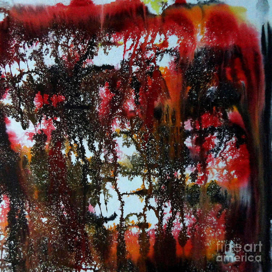 Red Forest Painting by Tamal Sen Sharma