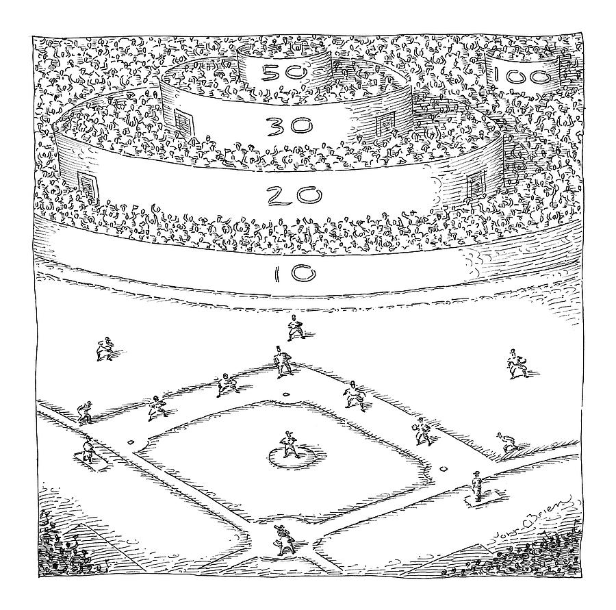 Captionless; Skeeball Baseball Drawing by John OBrien