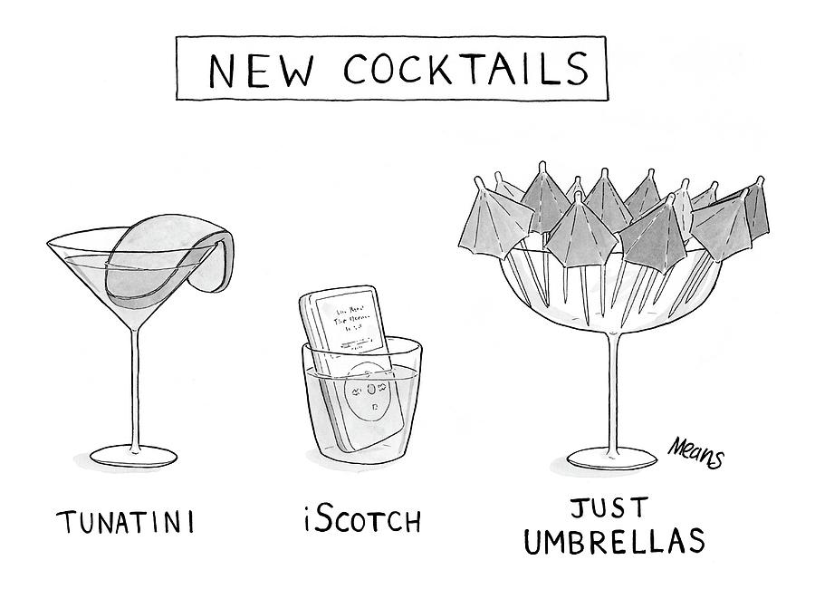 New Cocktails Drawing by Sam Means