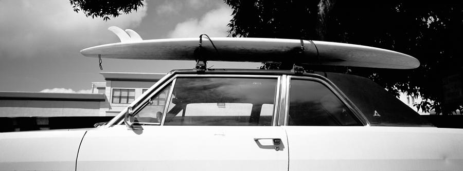 Usa, California, Surf Board On Roof Photograph by Panoramic Images