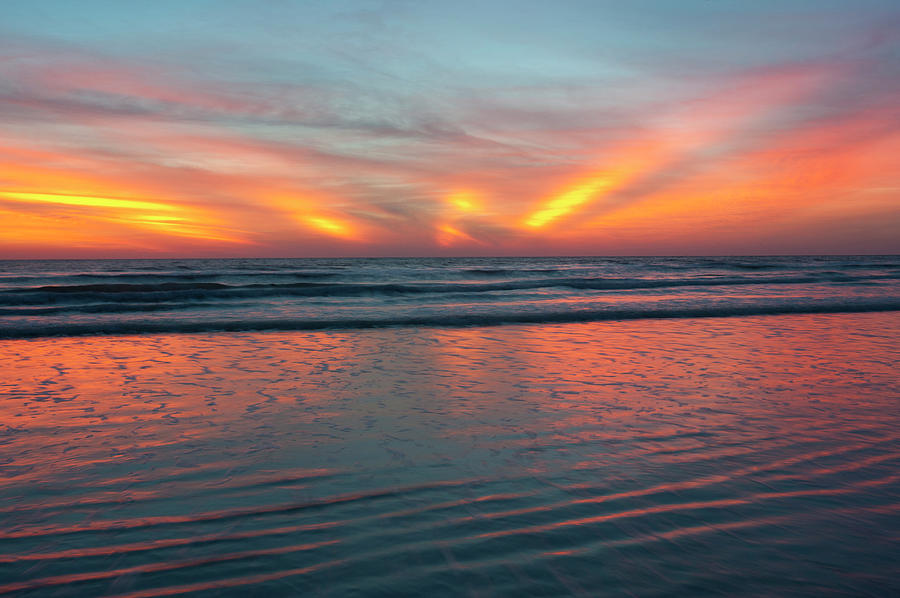 Sunset Photograph - USA, Florida, Sarasota, Cloudy Sunset #1 by Bernard Friel