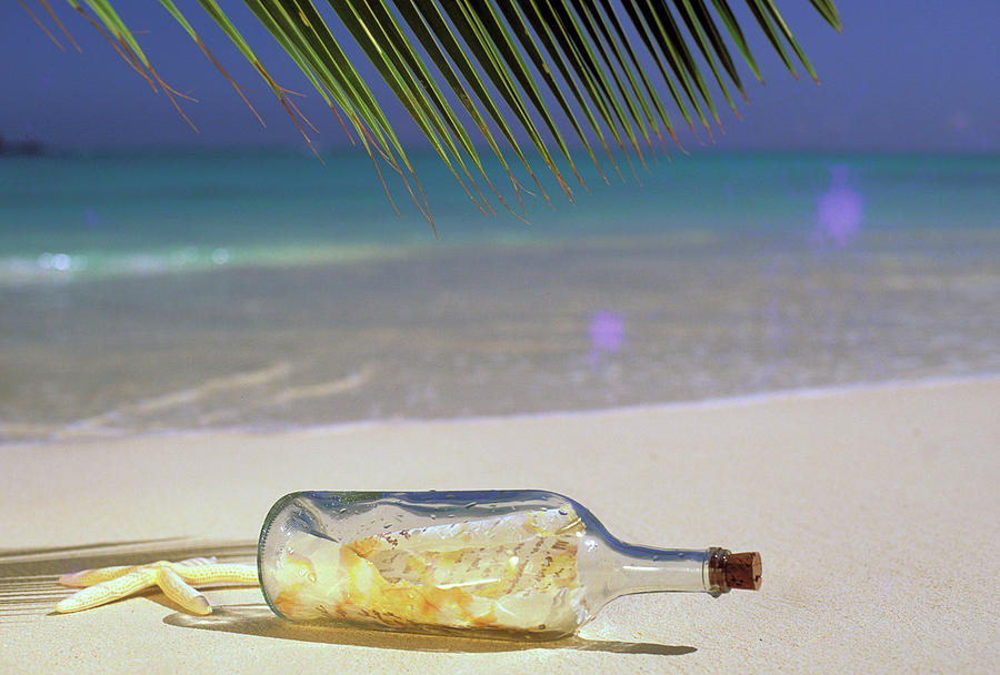 Beach Photograph - USA, Hawaii Message In A Bottle #1 by Sunstar