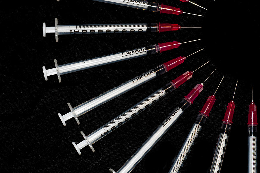Science Photograph - Used Syringes #1 by William H. Mullins