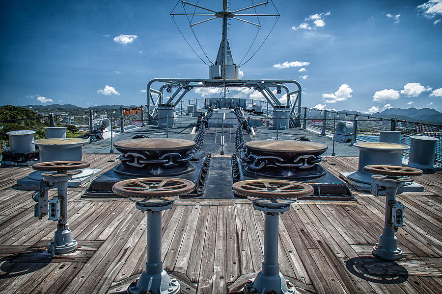 Hawaii Photograph - USS Missouri Anchor Chain #1 by Mike Burgquist