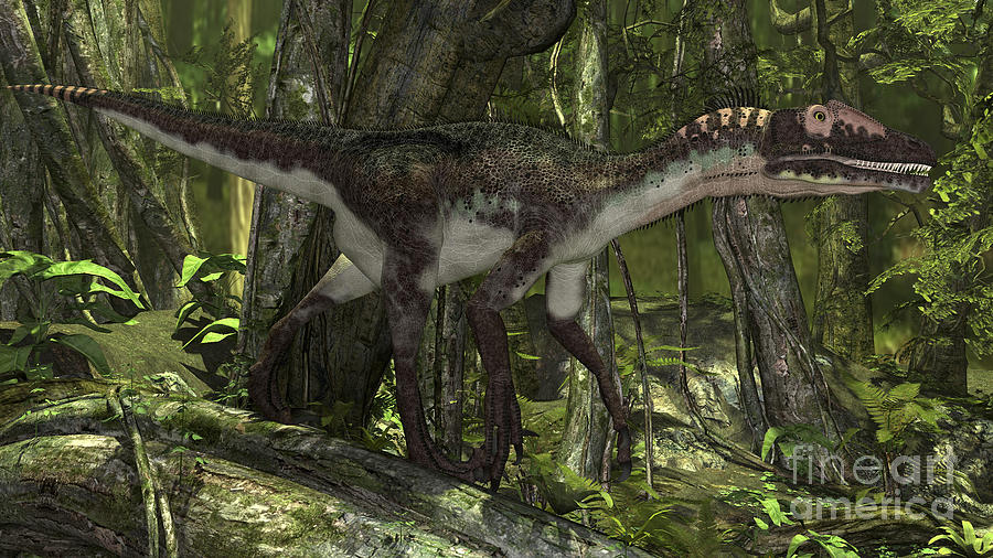 Utahraptor In A Prehistoric Forest #1 Digital Art by Kostyantyn Ivanyshen