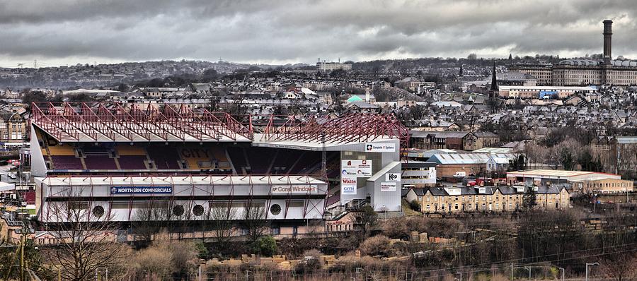 Valley Parade football ground Bradford City FC football ground seen from across the valley Photograph by Mick Flynn