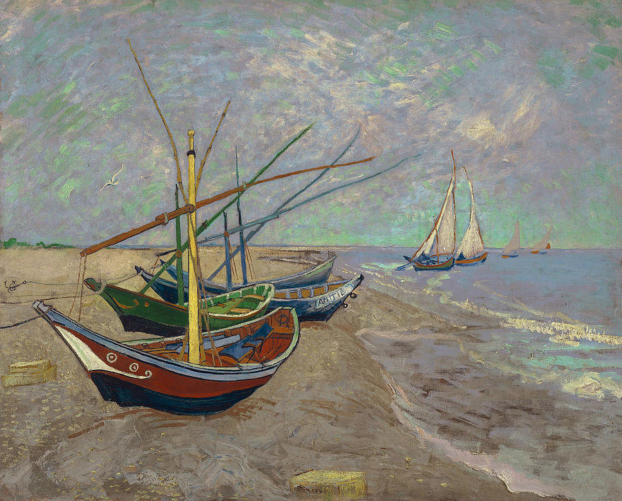 Van Gogh Boats, 1888 #1 Painting by Granger