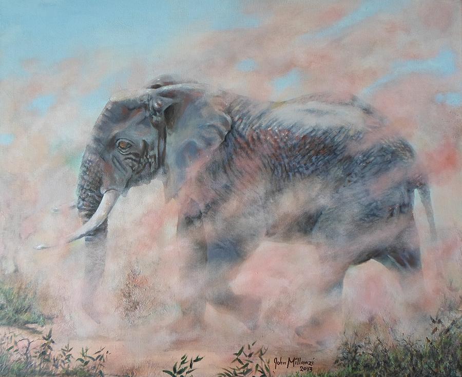 Wildlife Painting - Vanishing Giant by John Millanzi