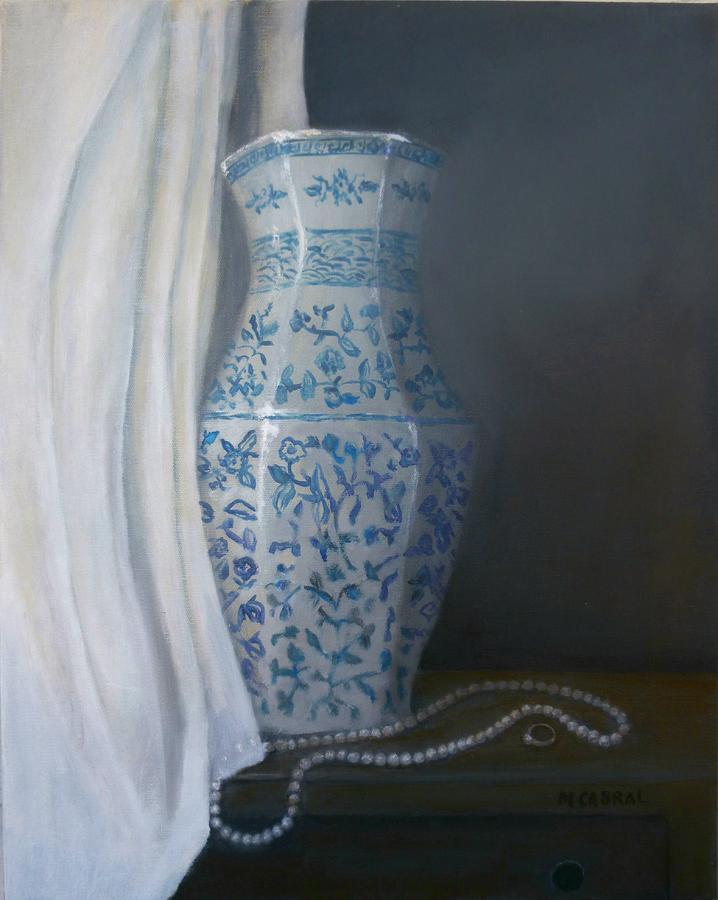 Vase Painting - Vase and Pearls #1 by Maggie  Cabral