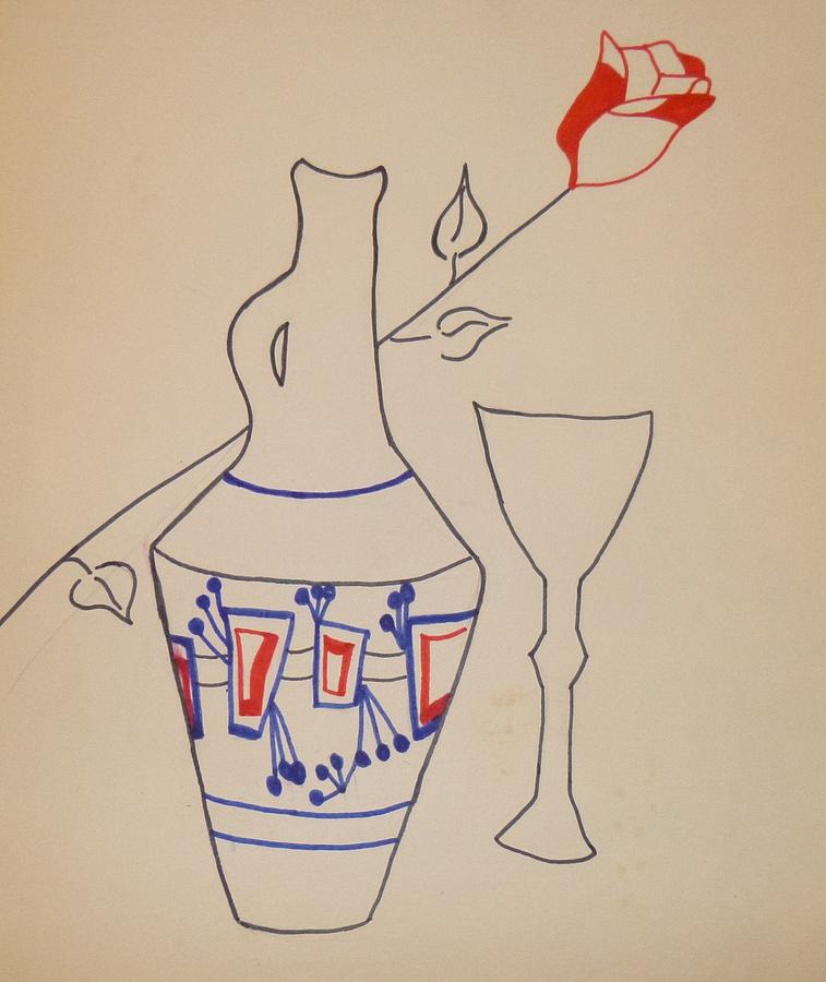 Vase #1 Drawing by Erika Jean Chamberlin