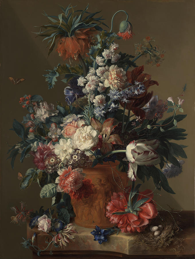 Jan Van Huysum Painting - Vase of Flowers #1 by Jan van Huysum