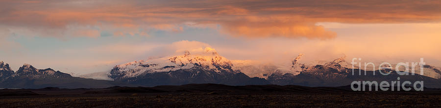 Vatnajokull mountain range at sunset Iceland #1 Photograph by Matteo Colombo