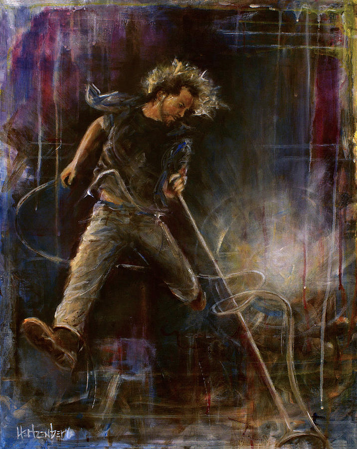 Pearl Jam Painting - Vedder by Josh Hertzenberg