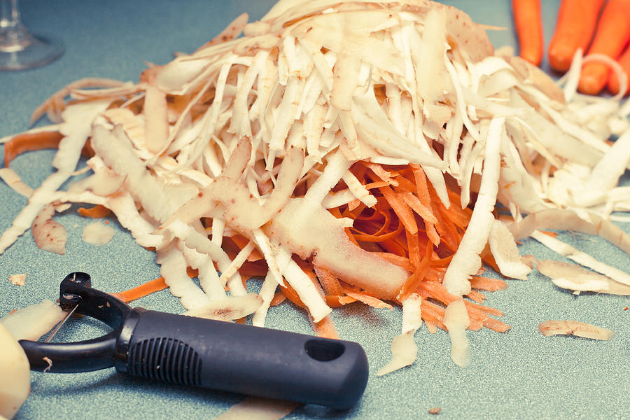 Carrot Photograph - Vegetable peelings #1 by Tom Gowanlock