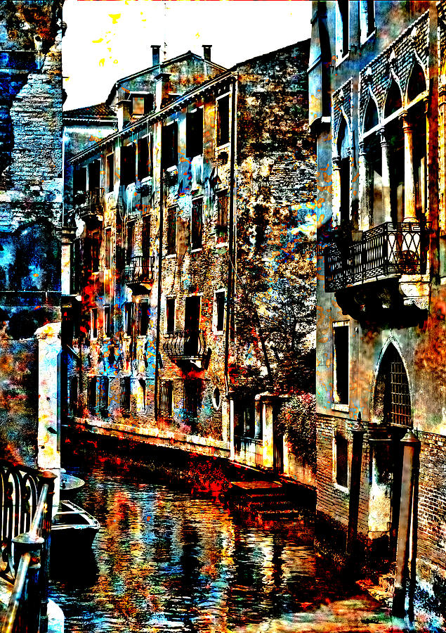Venice in Grunge #1 Digital Art by Greg Sharpe